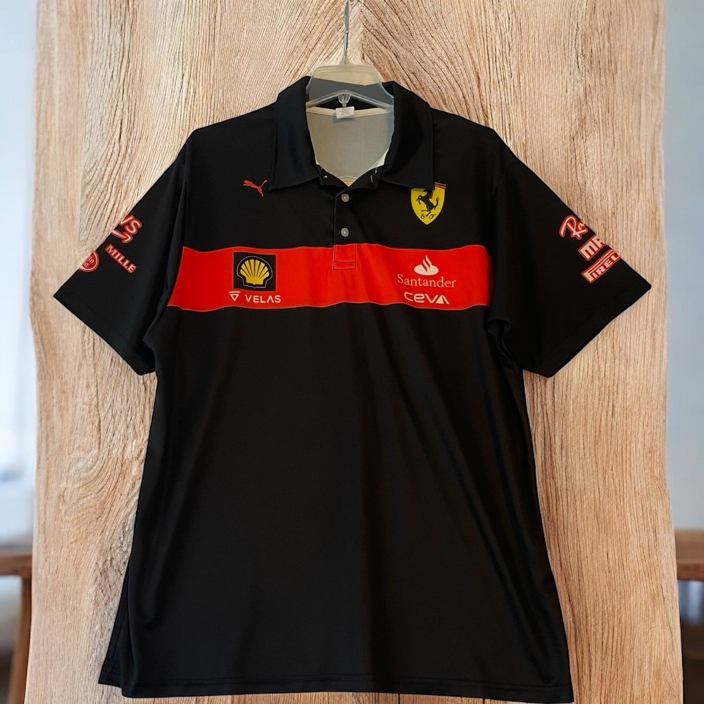 Ferrari Racing Richard Mille Black Red Polo Mens XL